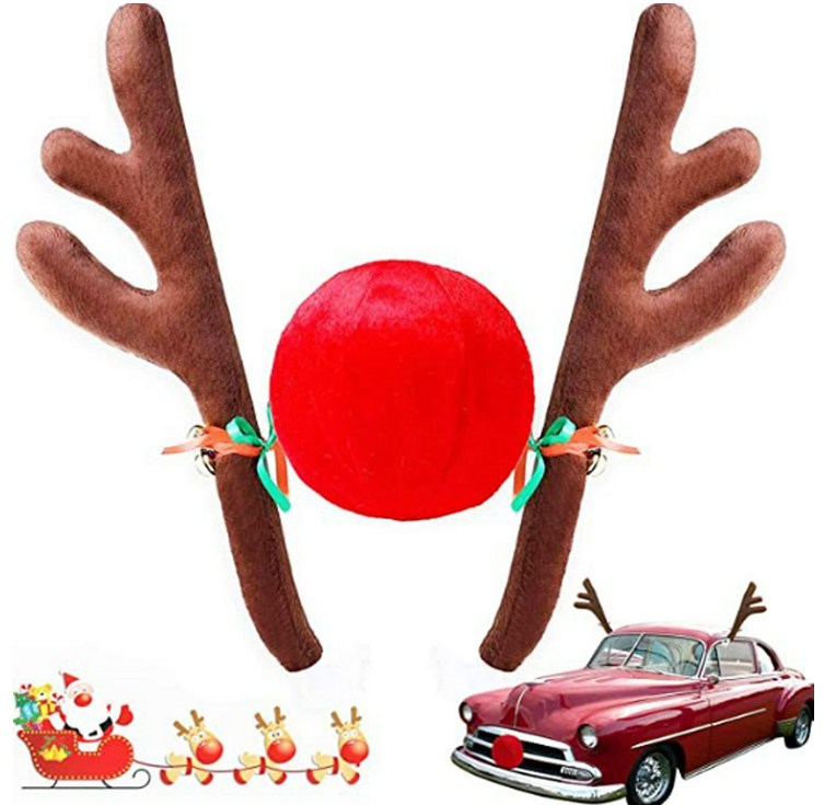 루이스 크리스마스 장식 차량용 루돌카 사슴뿔 코 3pcs