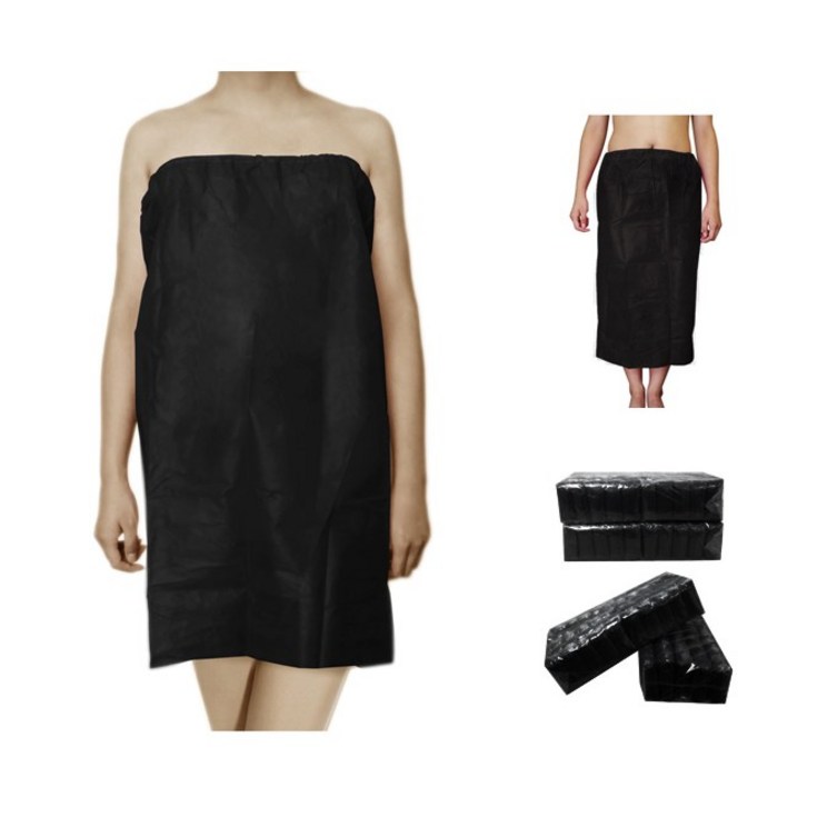 코부 부직포 일회용 가운 왁싱 마사지 가운 치마 개별포장, 200개, 블랙