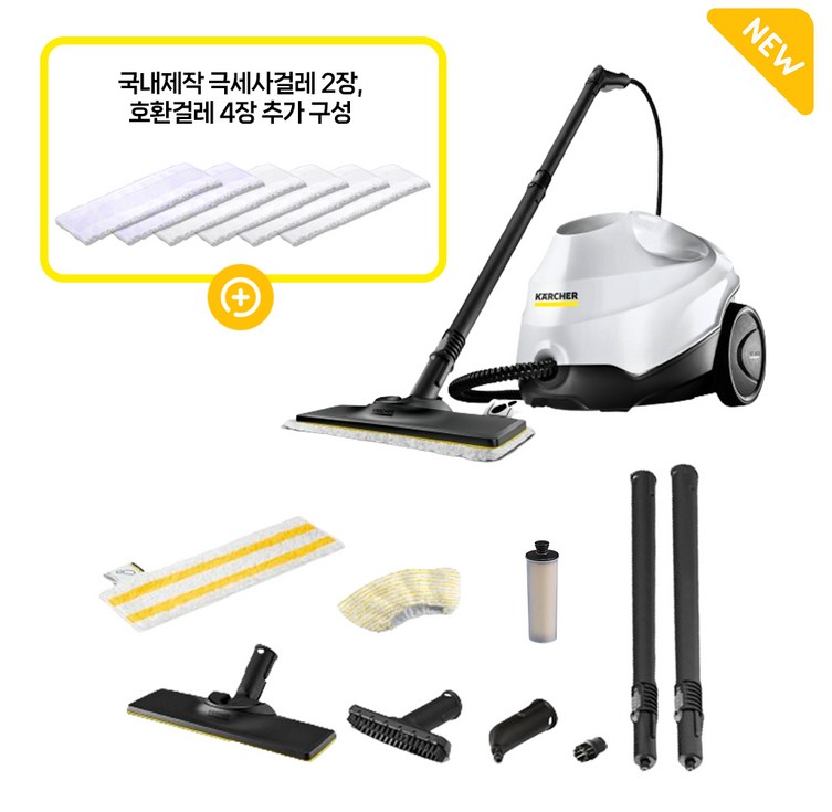 카처 SC3 Easy Fix 실속 스팀청소 Package 에어컨 필터 청소용, 본품호환용걸레4P, 단일색상