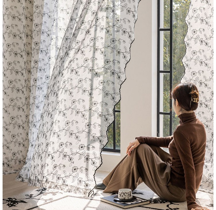 유스몰 플라워 인테리어 커튼