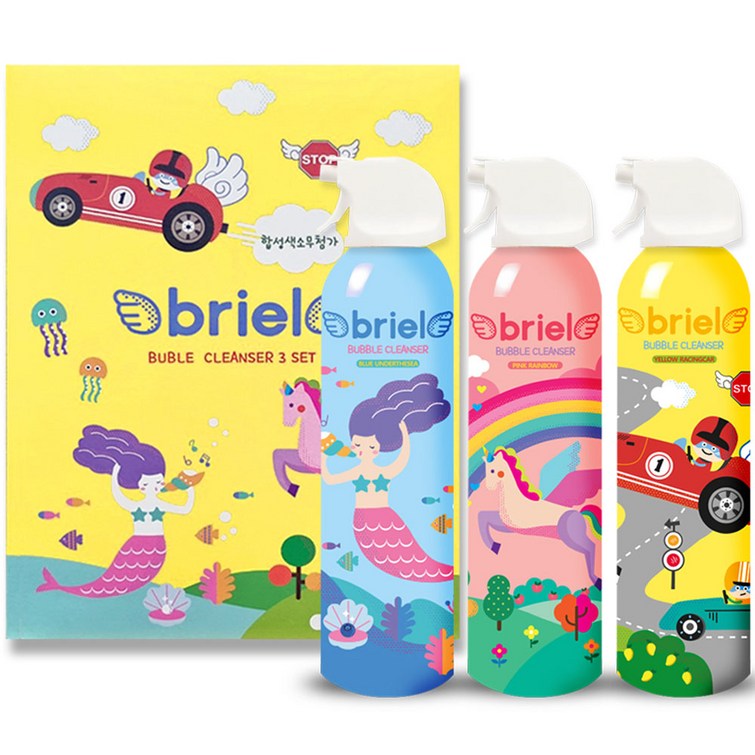 브리엘 유아용 버블 바디클렌저 복숭아향 200ml  베리향 200ml  망고향 200ml 세트