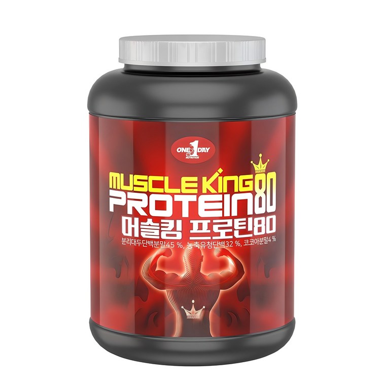 원데이뉴트리션 머슬킹 80 프로틴 헬스 보충제, 2kg, 1개 원데이뉴트리션 머슬킹 80 프로틴 헬스 보충제, 2kg, 1개